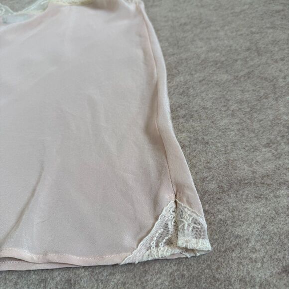 Urban Outfitters Baby Pink 100% Silk Lace Camisole Slip Women’s M Y2K Coquette - Picture 5 of 9